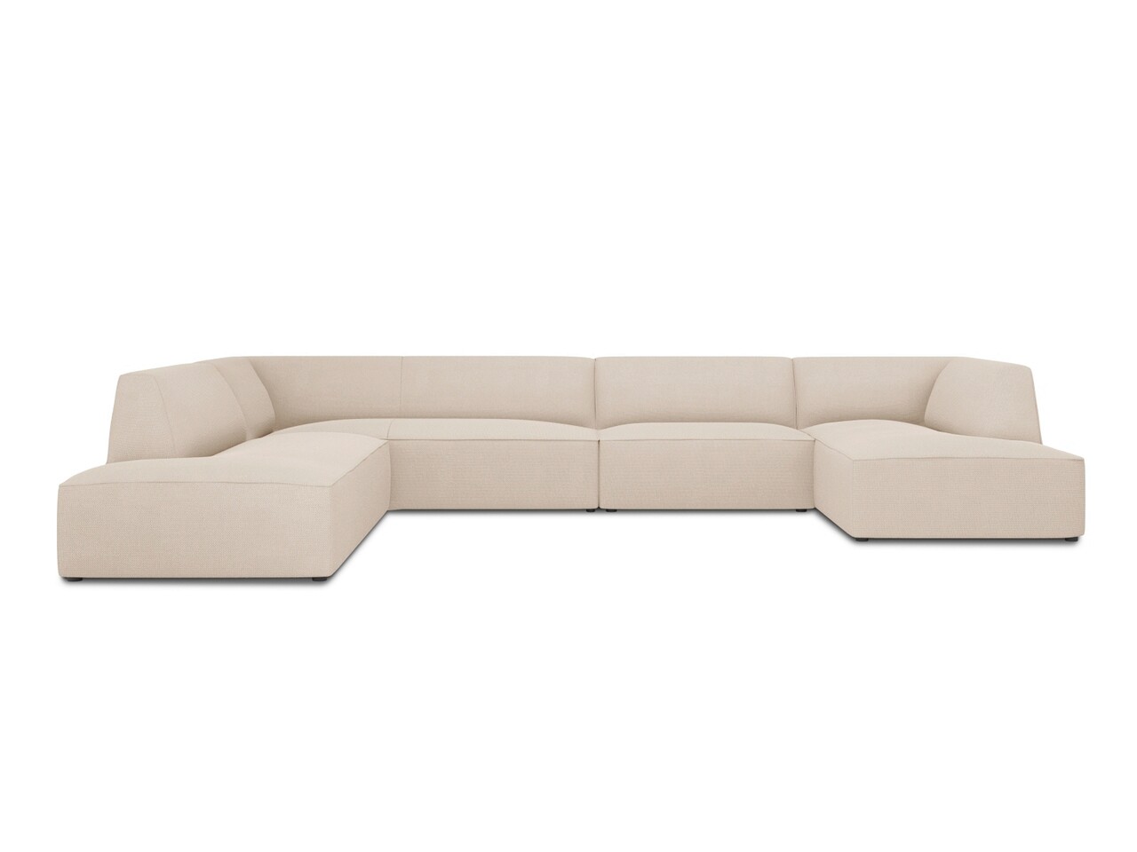 Coltar panoramic stanga 7 locuri, Ruby, Micadoni Home, BL, 366x273x69 cm, poliester, bej - imagine 7